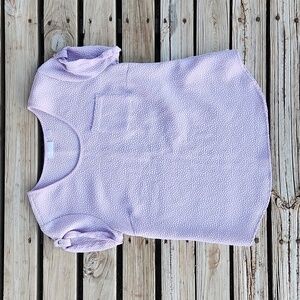 New York & Company Stretch Small Lavender White Pebble Textured Blouse Business